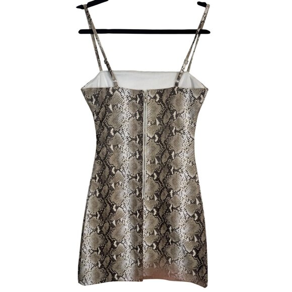 Tiger Mist XS Snakeskin Print Mini Dress Faux Leather Spaghetti Straps - Picture 6 of 12